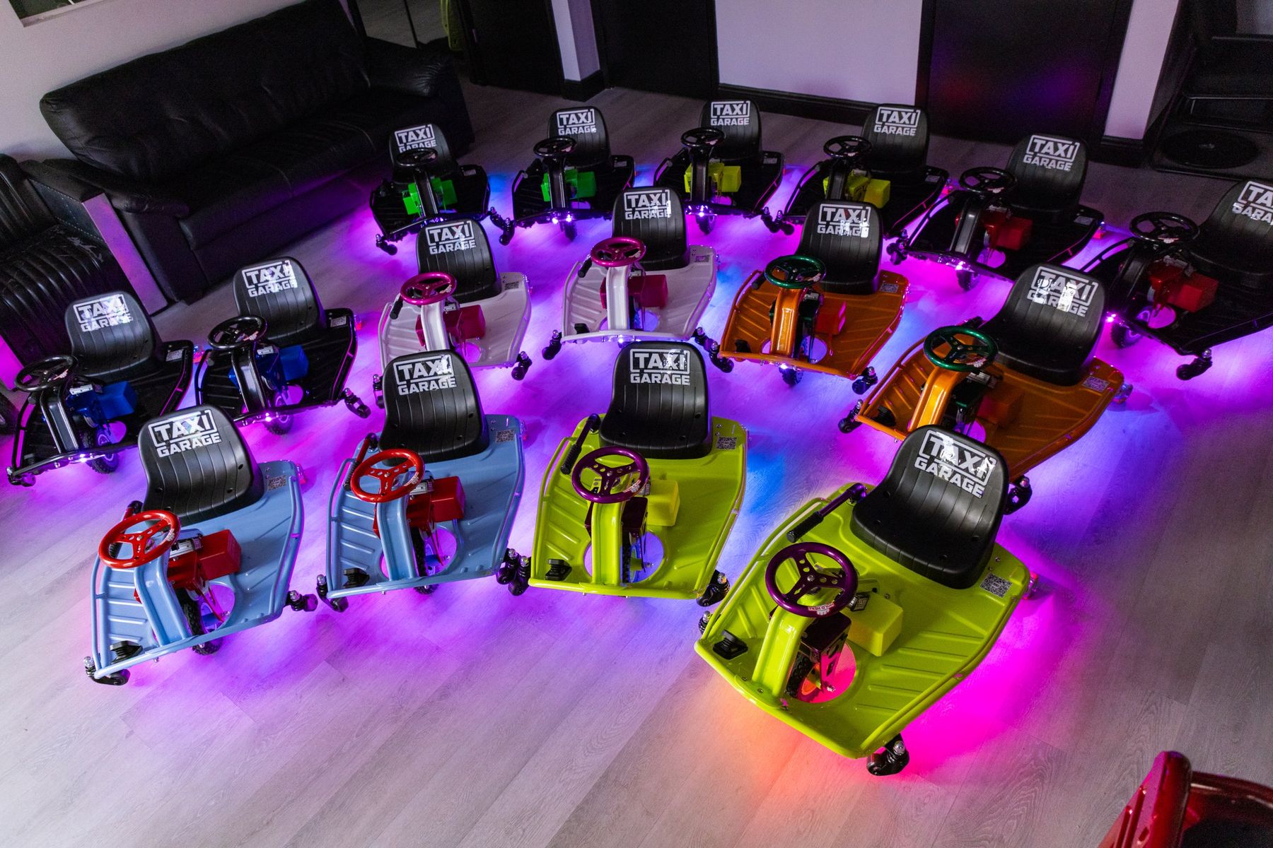 Carts lined up in rows