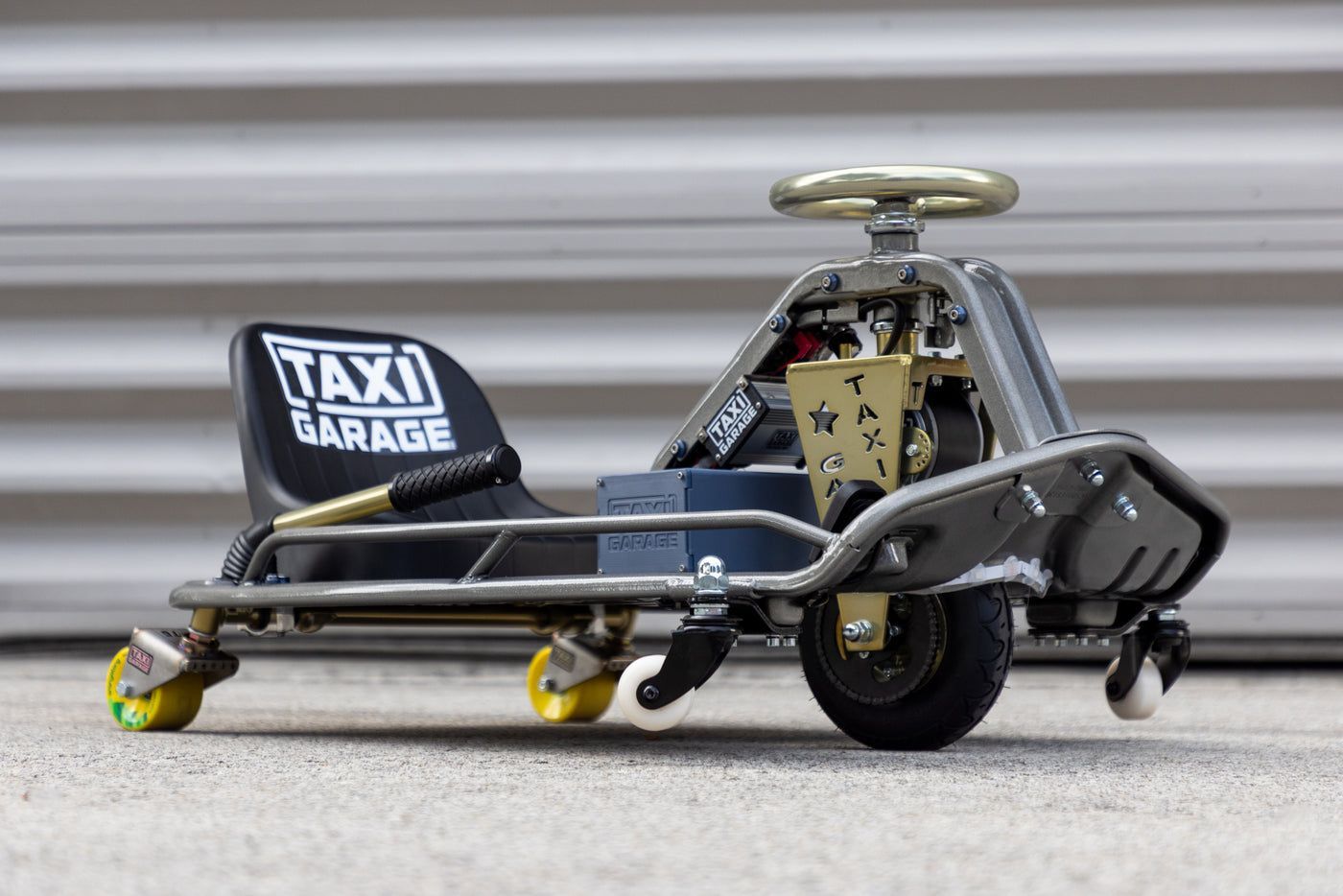 Pewter and brass cart